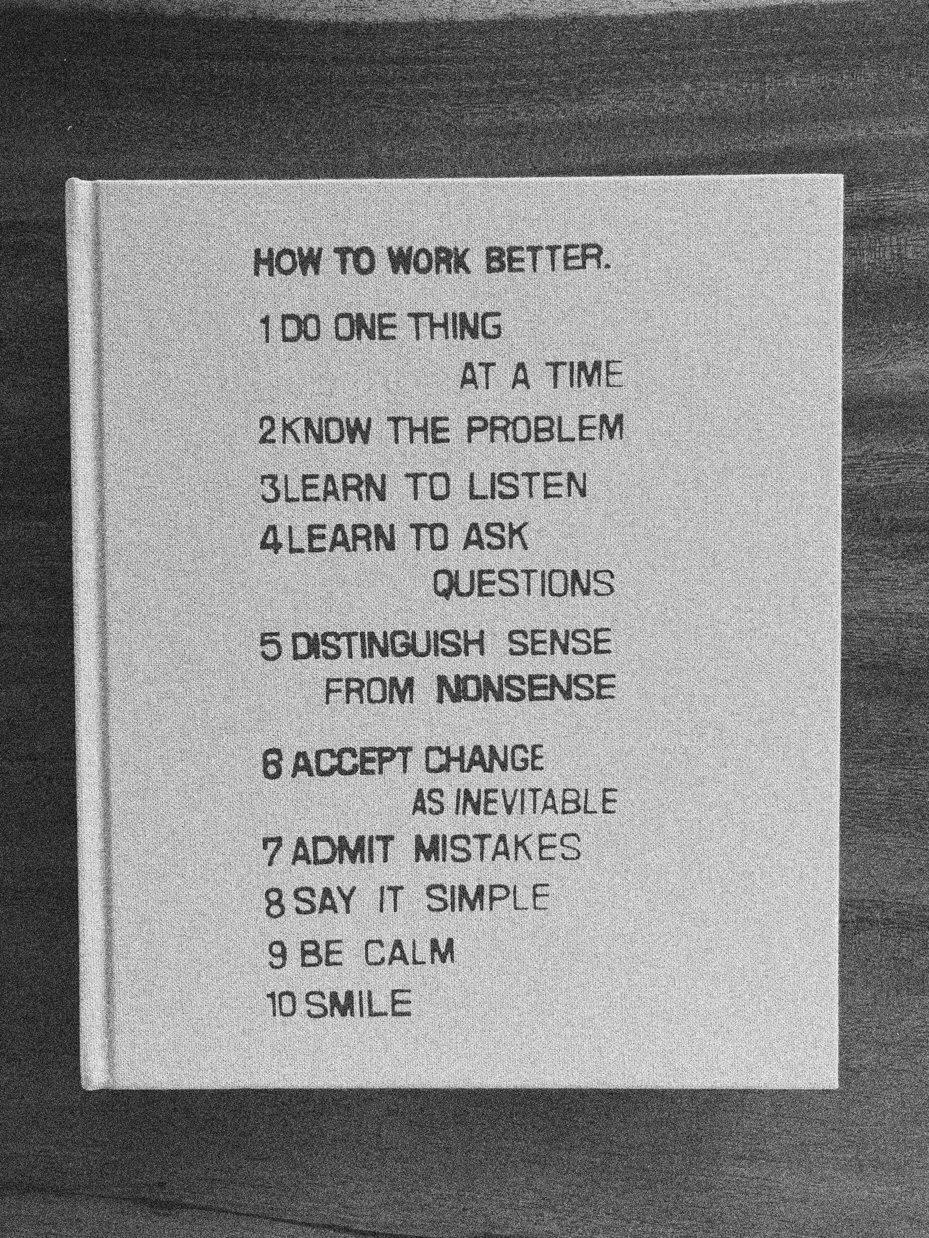 Peter Fischli David Weiss: How to Work Better